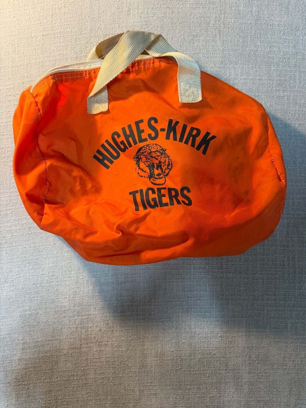 Vintage Hughes-Kirk Tigers School Mascot Small Duffle Gear Bag